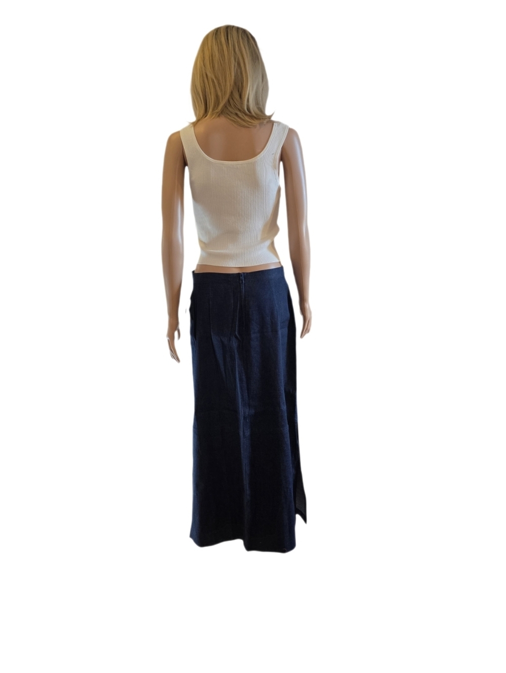 NWT Vintage Deadstock B'way Juniors Denim Maxi Skirt 90s Boho Patch Pocket - Picture 16 of 16